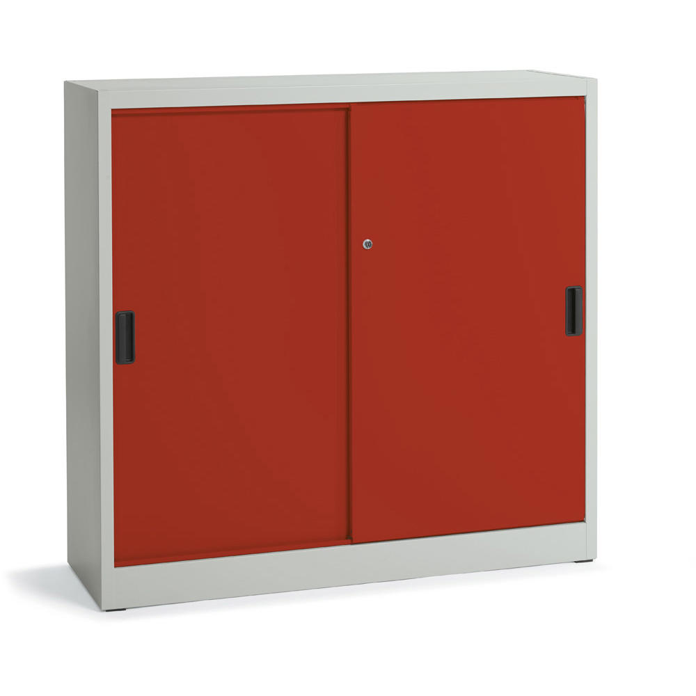 Werkstatt-Schiebetürenschrank DELTA | Feuerrot RAL 3000 | 1200