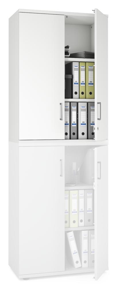 Flügeltüren-Aufsatzschrank MULTI MODUL-PRO | Weiß | 800 | 1110 mm (3 OH)
