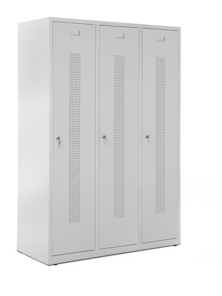 Garderobenspinde SYSTEM SP1 bodenstehend | Lichtgrau RAL 7035 | Bodenstehend | 400 | Zylinderschloss
