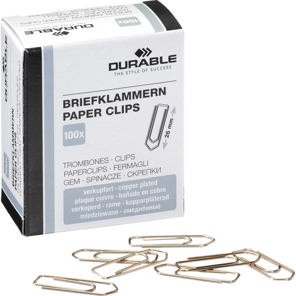 DURABLE Briefklammer 120424 26mm verkupfert 100