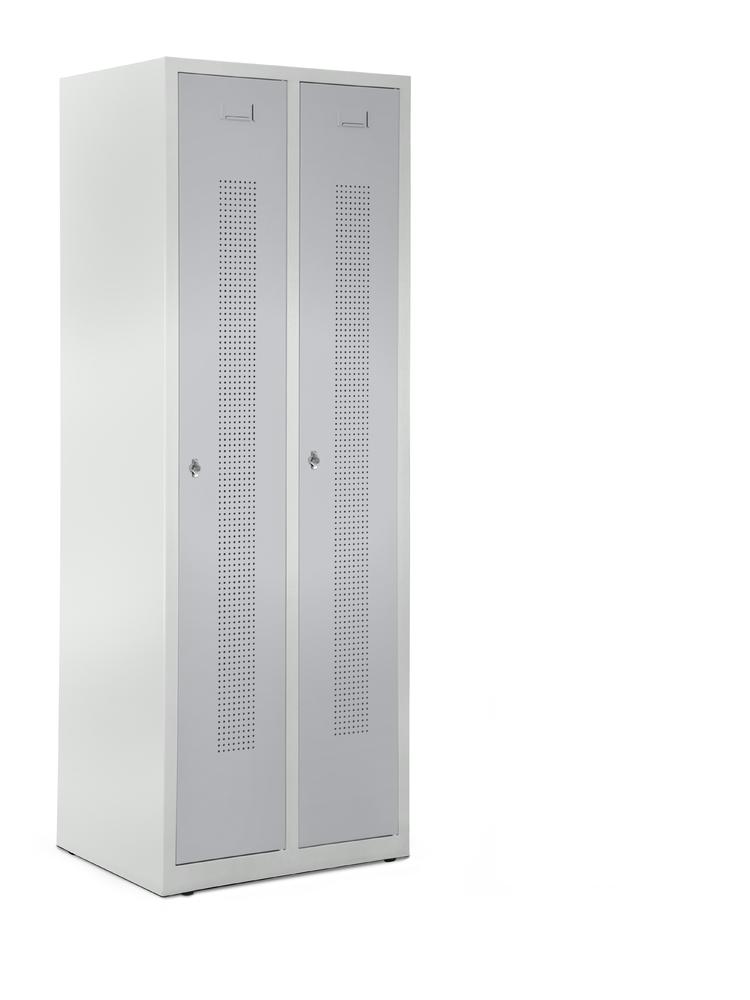 Garderobenspinde SYSTEM SP1 bodenstehend | Alusilber RAL 9006 | Bodenstehend | 300 | Drehriegelverschluss
