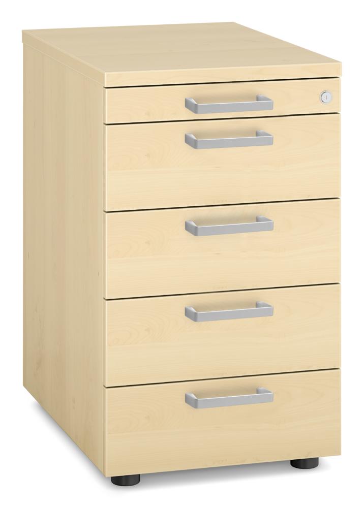 Standcontainer MULTI MODUL-PRO | Ahorndekor | 600 | 1 + 4 Schübe