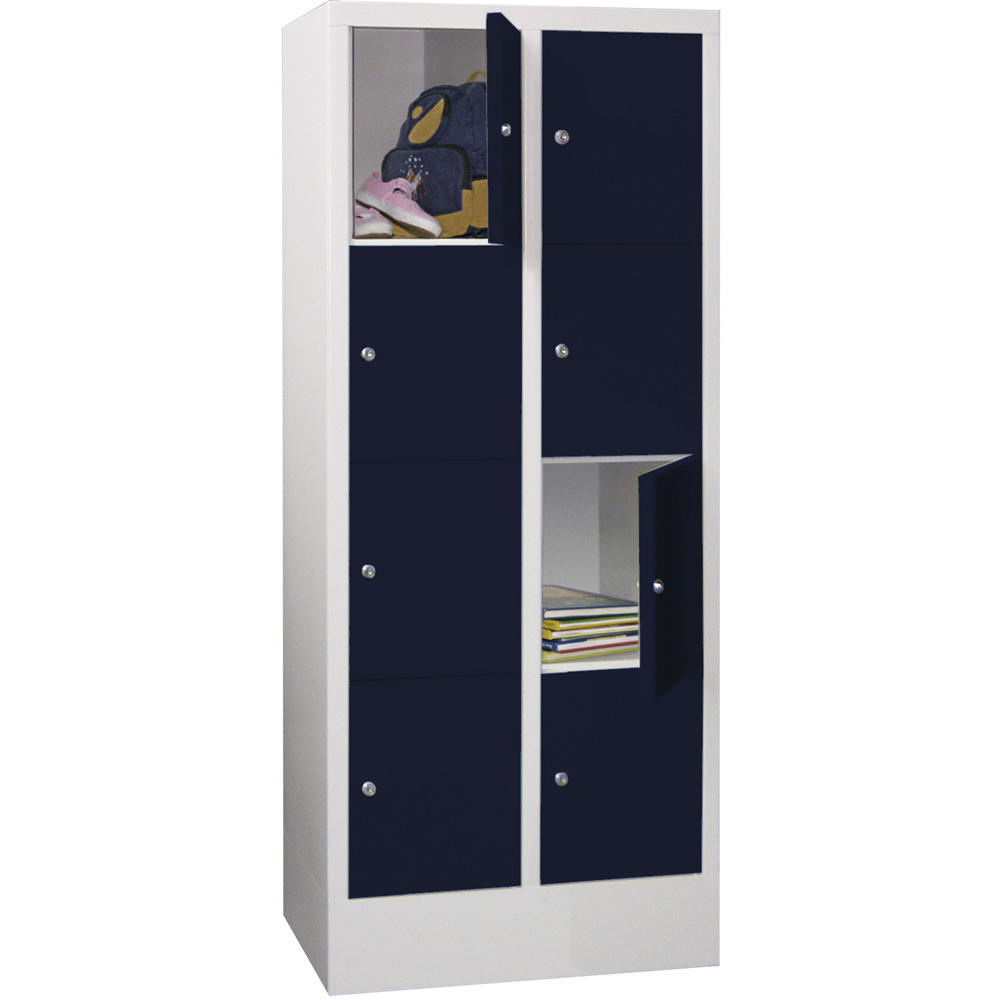 Schließfachschrank CLASSIC mit glatten Türen | Anthrazitgrau RAL 7016 | 300 | 2 | 8