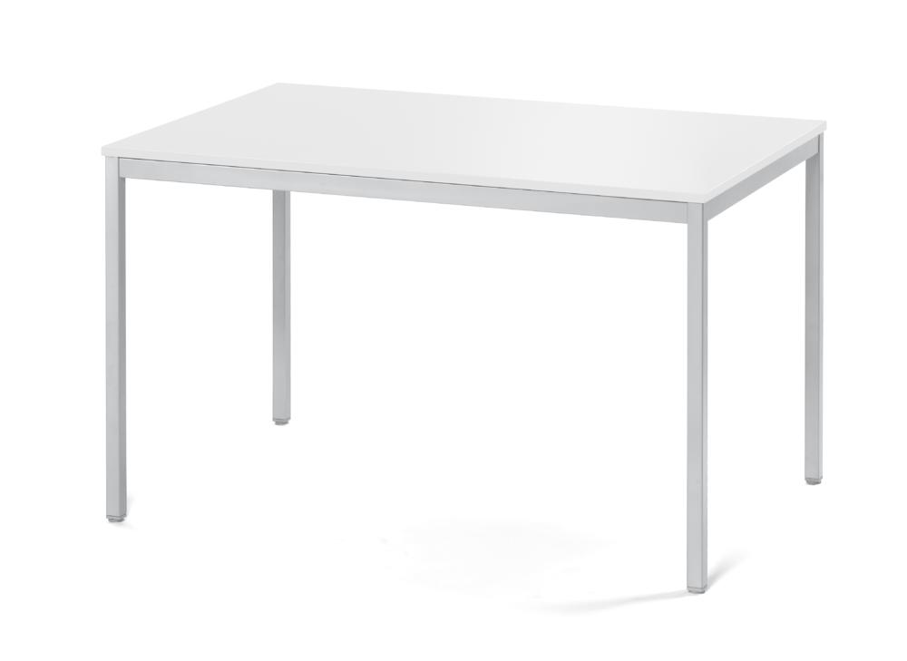 Konferenztisch BASE LINE-PRO | Weiß | 1200 | 800 | Alusilber | Rechteck