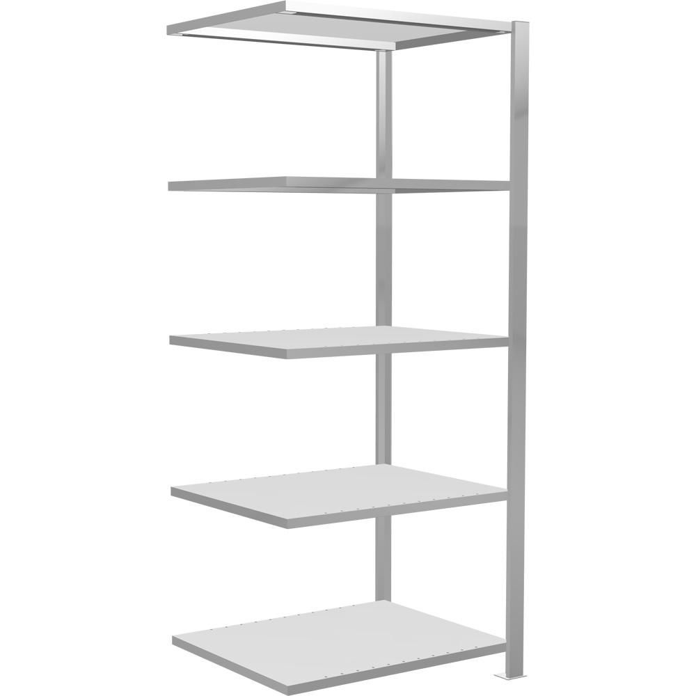 Steckregal ST 3000 - Anbauregal | Lichtgrau RAL 7035 | 1800 | mit Anschlagleiste | 750 | beidseitige