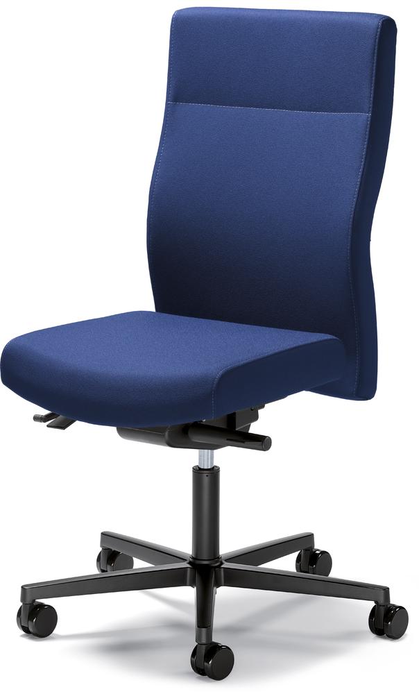 Bürostuhl winSIT ohne Armlehnen | Blau | Sitzneigeverstellung-Automatik, Sitztiefenverstellung | Schwarz