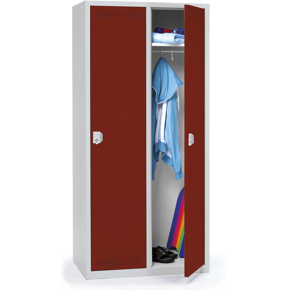 Garderoben-Stahlspind SP PROFI SYSTEM | Rubinrot RAL 3003 | Bodenstehend | 400 | Zylinderschloss