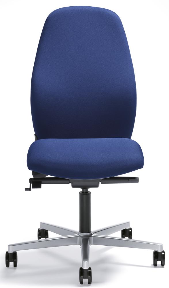 Bürostuhl mySIT ohne Armlehnen | Blau | Sitzneigeverstellung-Automatik, Sitztiefenverstellung, Synchronmechanik | Alusilber