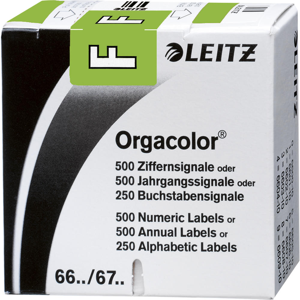 Leitz Buchstabensignal Orgacolor 66151000 F grün