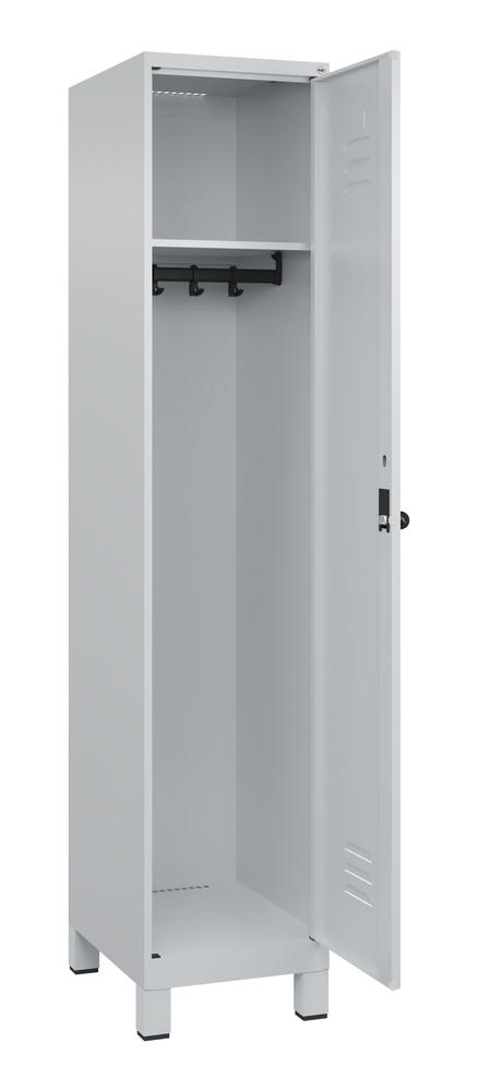 Garderoben-Stahlspind CLASSIC PLUS, mit Füßen | Lichtgrau RAL 7035 | mit Füßen | Lichtgrau RAL 7035 | 400 | 1