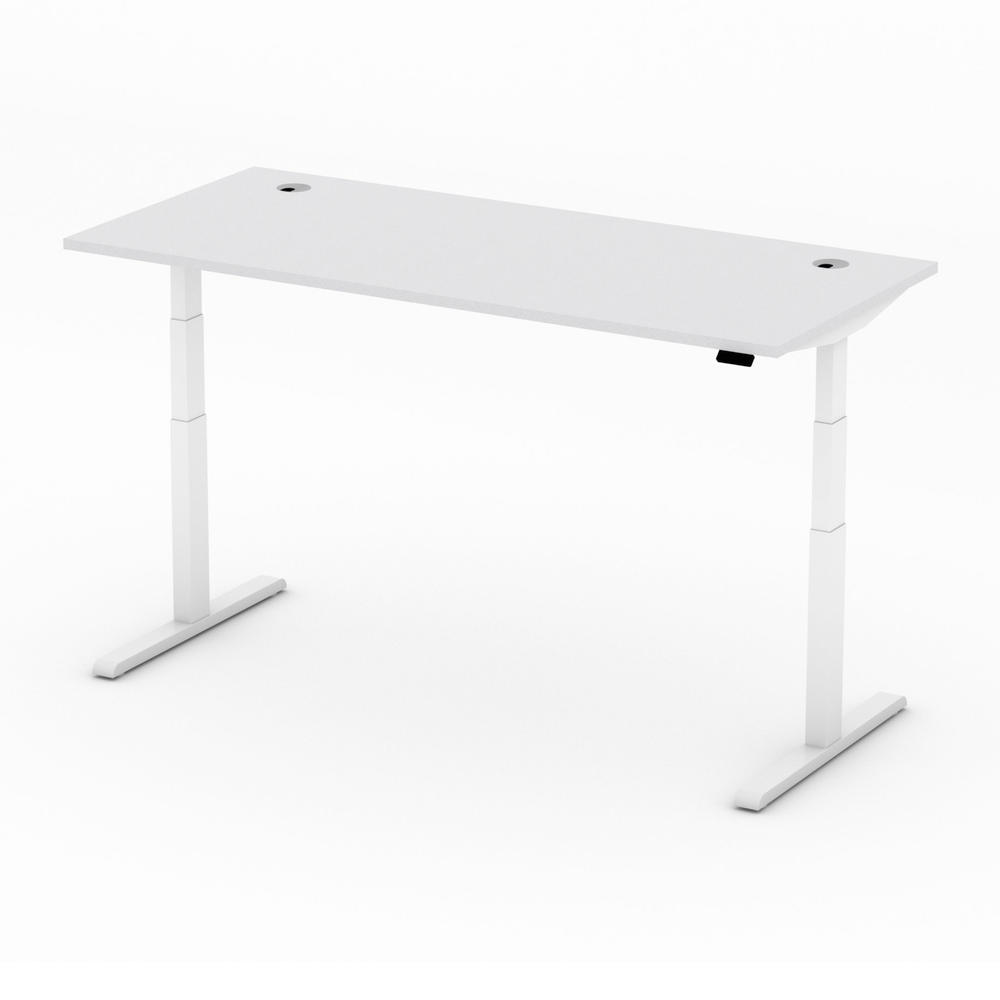 Höhenverstellbarer Schreibtisch PRO MULTI MODUL | Lichtgrau | 1600 | Weiß