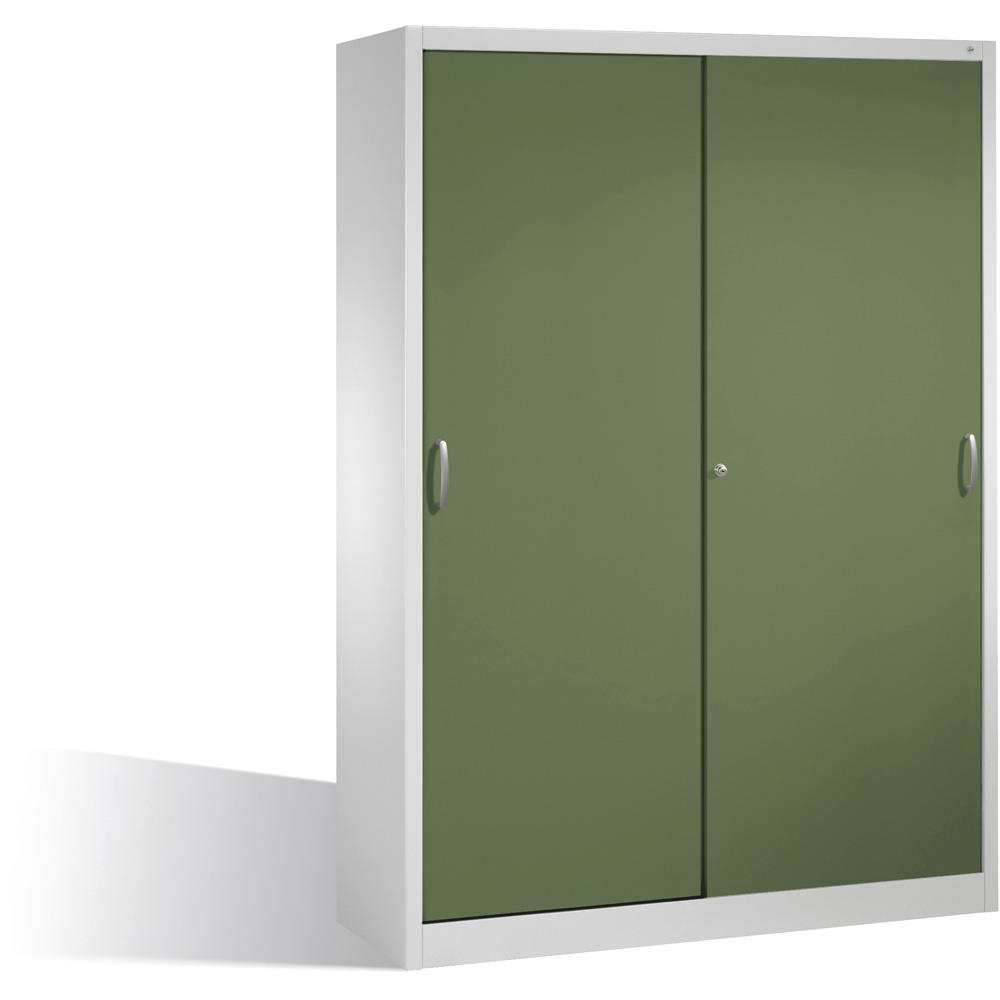 Schiebetürenschrank SYSTEM STB 100 | Resedagrün RAL 6011 | 1600 | 500