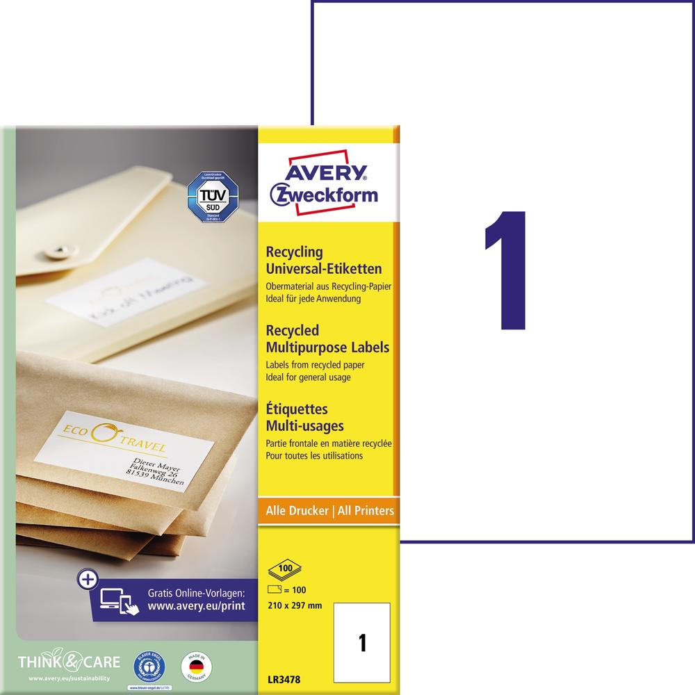 Avery Zweckform Universaletikett Recycling LR3478