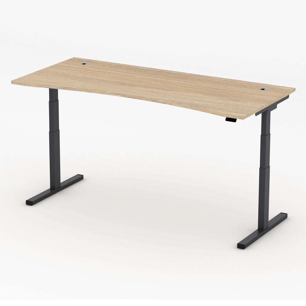 Höhenverstellbarer Schreibtisch MULTI MODUL-PRO | Eiche hell | 1800 | Schwarz