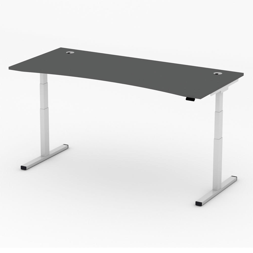Höhenverstellbarer Schreibtisch MULTI MODUL-PRO | Anthrazit | 1800 | Alusilber