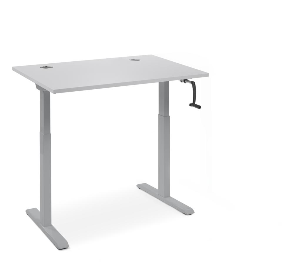 Schreibtisch manuell höhenverstellbar Flex Modul K | Lichtgrau | 1200