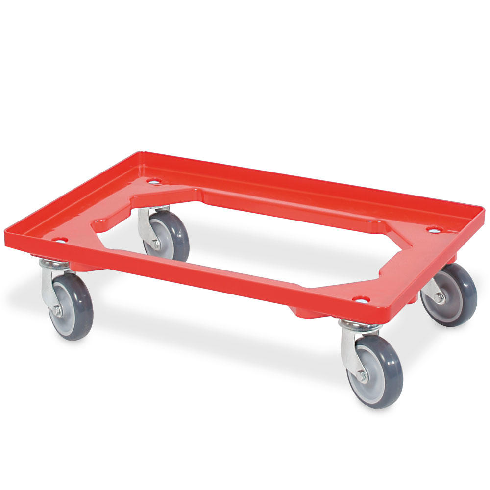 Transportroller für Euro-Stapelbehälter 600x400 mm | Rot