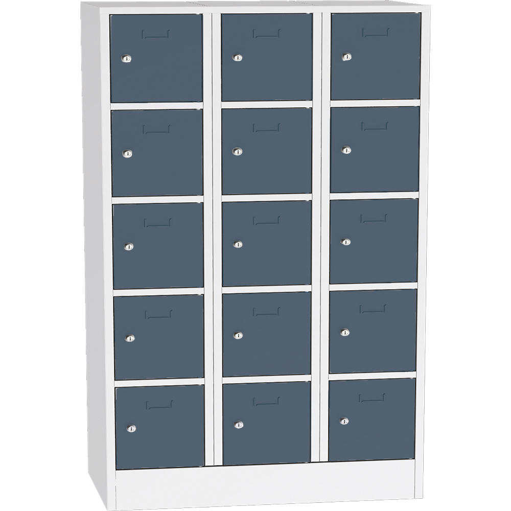 Schließfach-Stahlschrank SYSTEM SP1 COLOR | Blaugrau RAL 7031 | 400 | Drehriegelverschluss