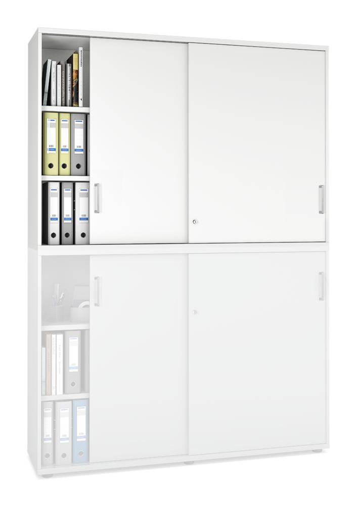 Schiebetüren-Aufsatzschrank MULTI MODUL-PRO | Weiß | 1600 | 1110 mm (3 OH)