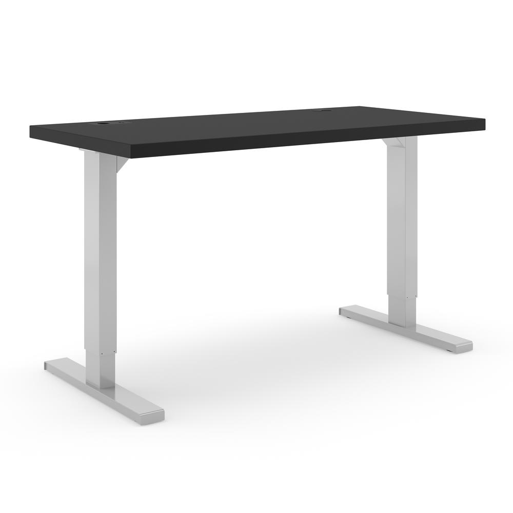 Höhenverstellbarer Schreibtisch Basic ELEMENTS | Schwarz | Alusilber