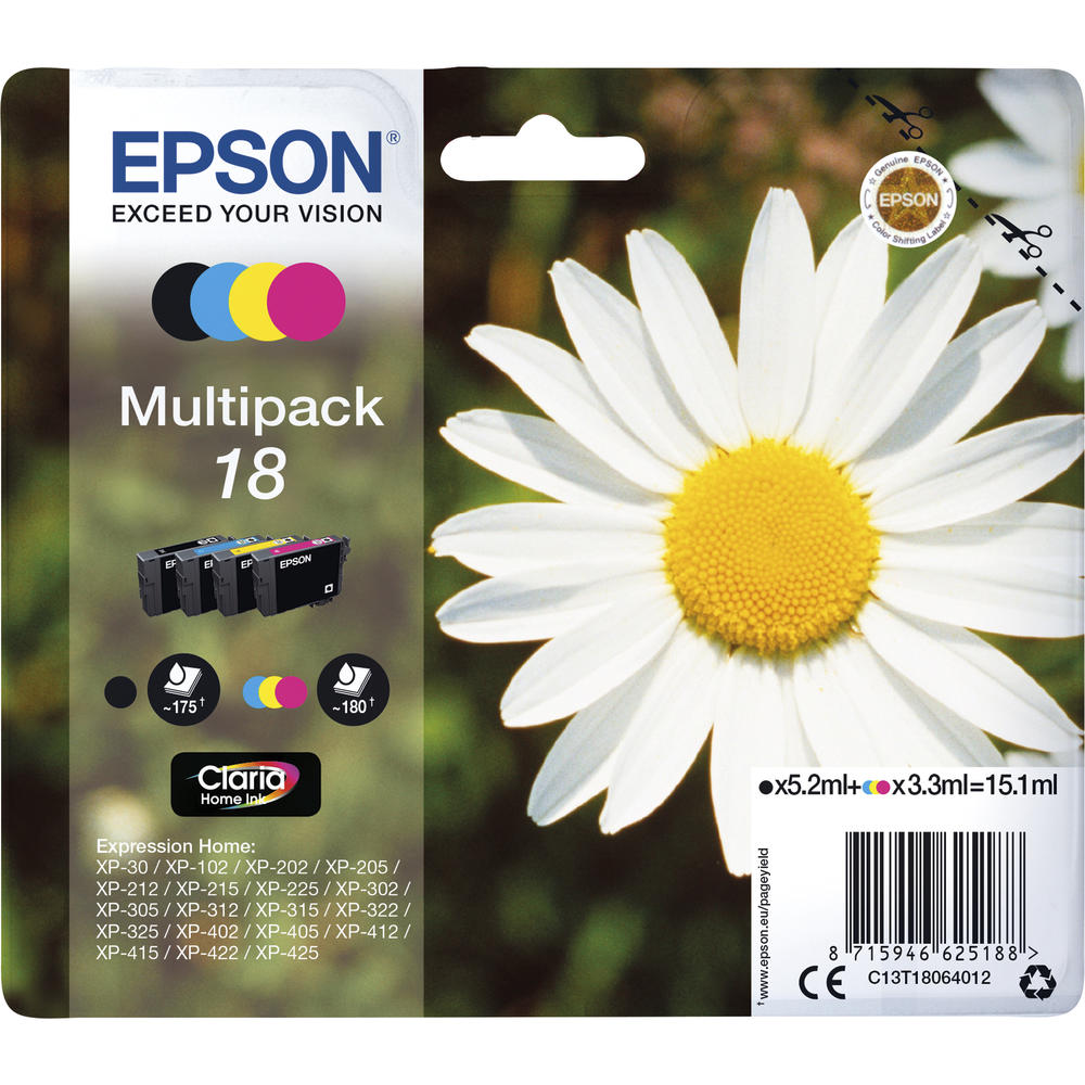 Epson Tintenpatrone C13T18064012 sw/c/m/y 4