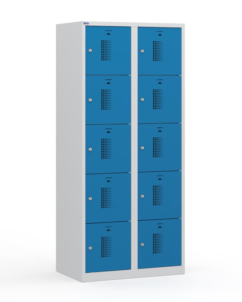 Schließfachschränke System SP1 Basic | Lichtblau RAL 5012 | 400 | Drehriegelverschluss | 10