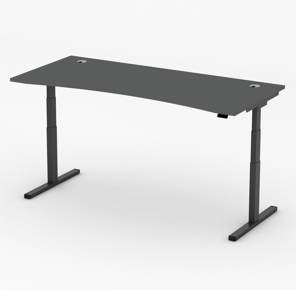 Höhenverstellbarer Schreibtisch MULTI MODUL-PRO | Anthrazit | 1800 | Schwarz