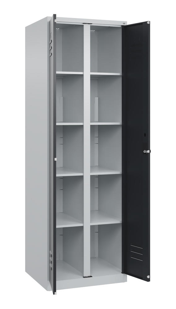 Material- und Lagerschrank, bodenstehend | Schwarzgrau RAL 7021 | Bodenstehend | Lichtgrau RAL 7035 | 300