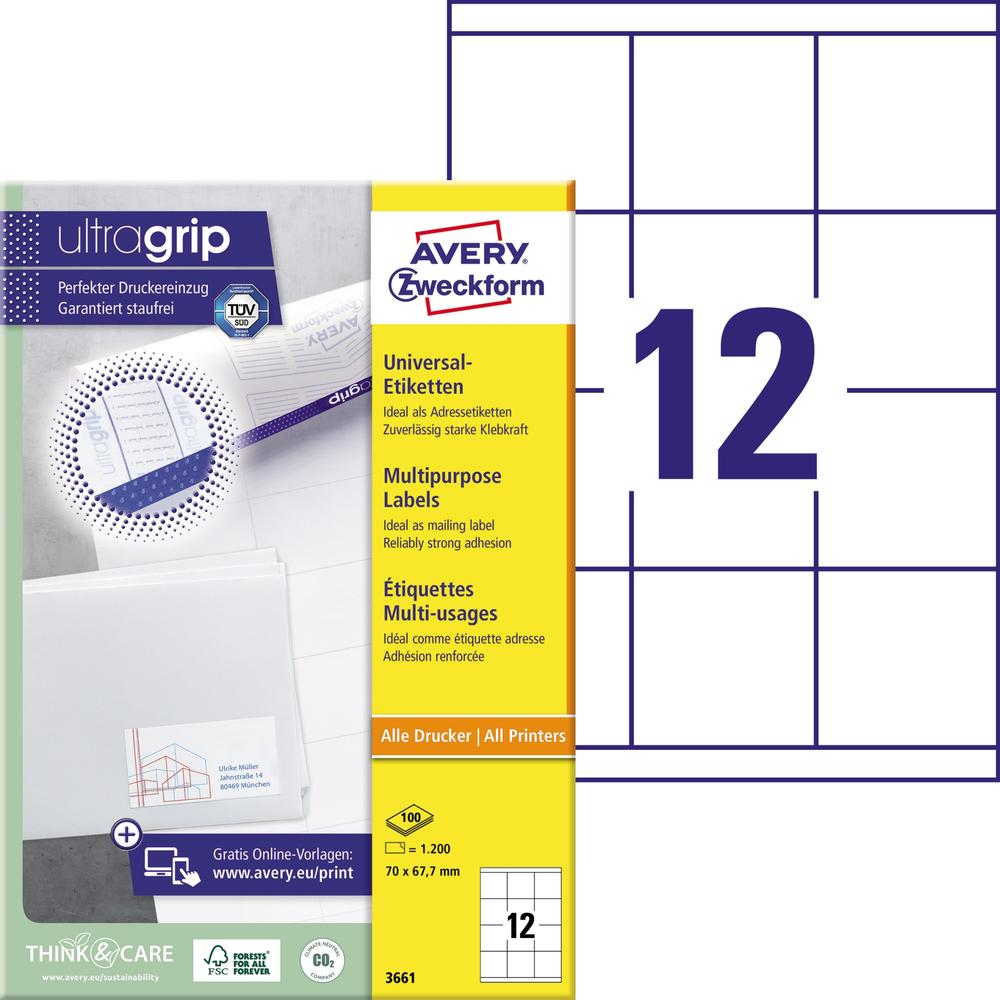 Avery Zweckform Universaletikett 3661 70x67,7mm