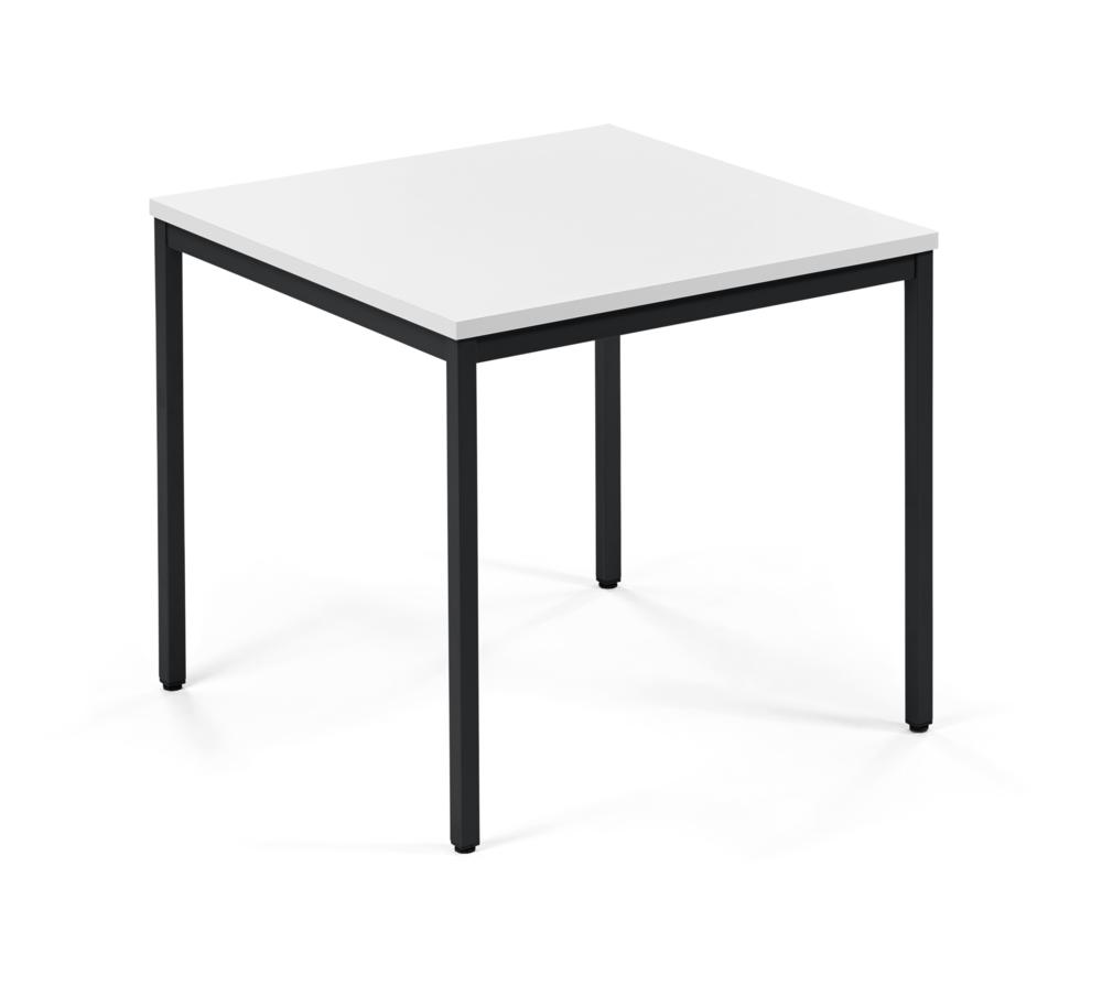 Konferenztisch MULTI MODUL | Weiß | 800 | 800 | Tiefschwarz RAL 9005 | Quadrat