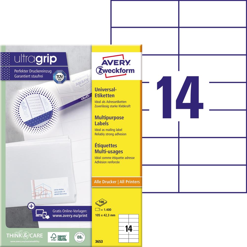 Avery Zweckform Universaletikett 3653 105x42,3mm