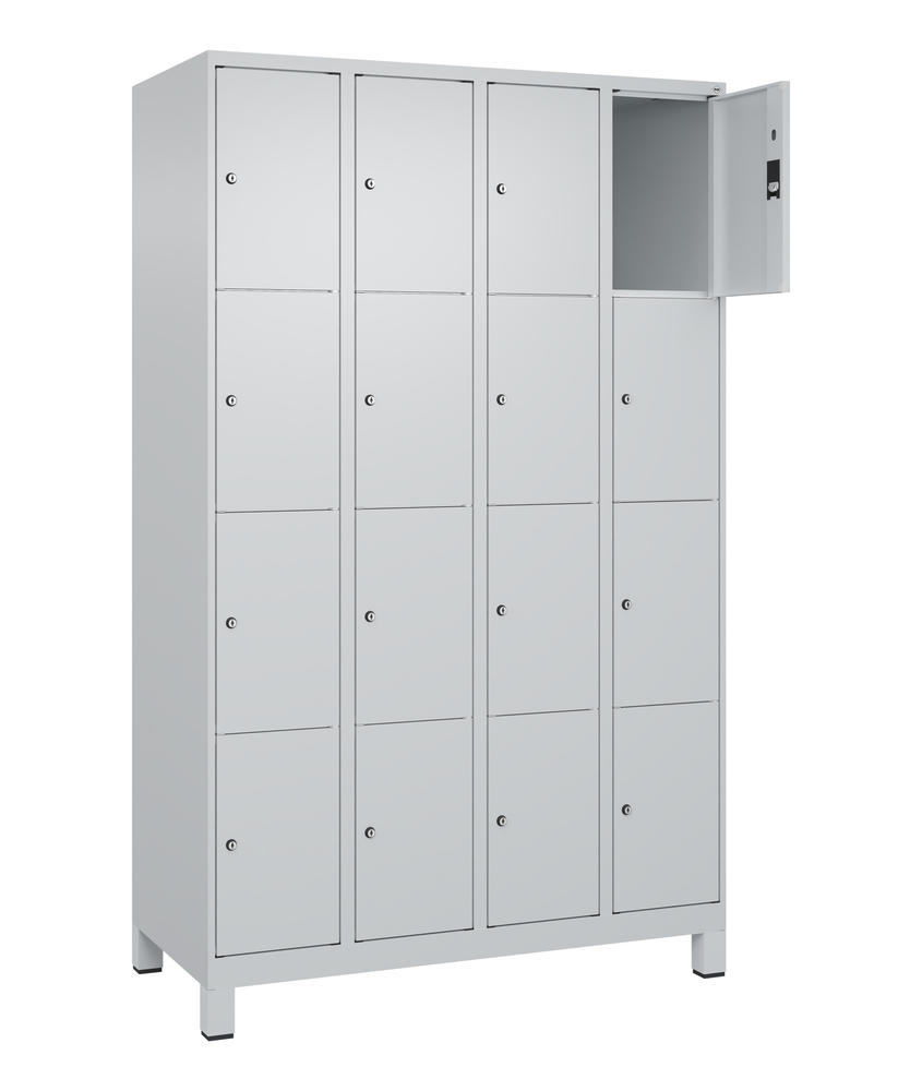 Schließfachschrank CLASSIC PLUS, mit Füßen | Lichtgrau RAL 7035 | mit Füßen | Lichtgrau RAL 7035 | 300 | 4 | 16
