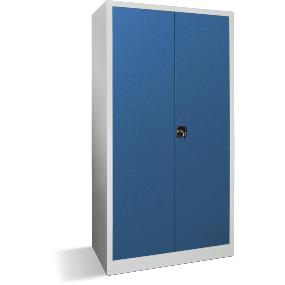 Material-Stahlschrank | Enzianblau RAL 5010 | 1000 | 600 | Lichtgrau RAL 7035