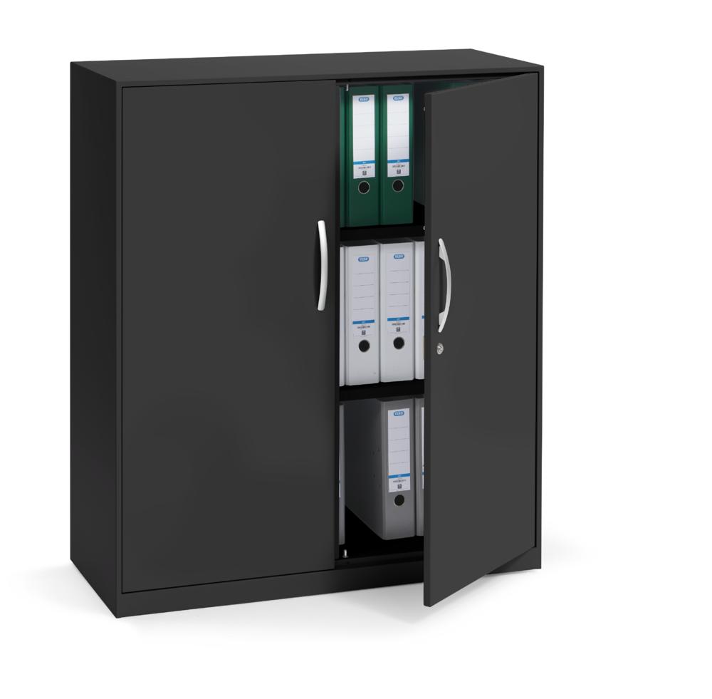 Flügeltürenschrank BASE LINE - PRO | Schwarz | 800 | Schwarz