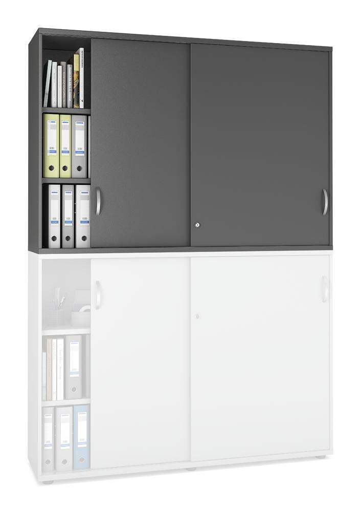 Schiebetüren-Aufsatzschrank PROFI MODUL | Anthrazit | 1600 | 1110 mm (3 OH)