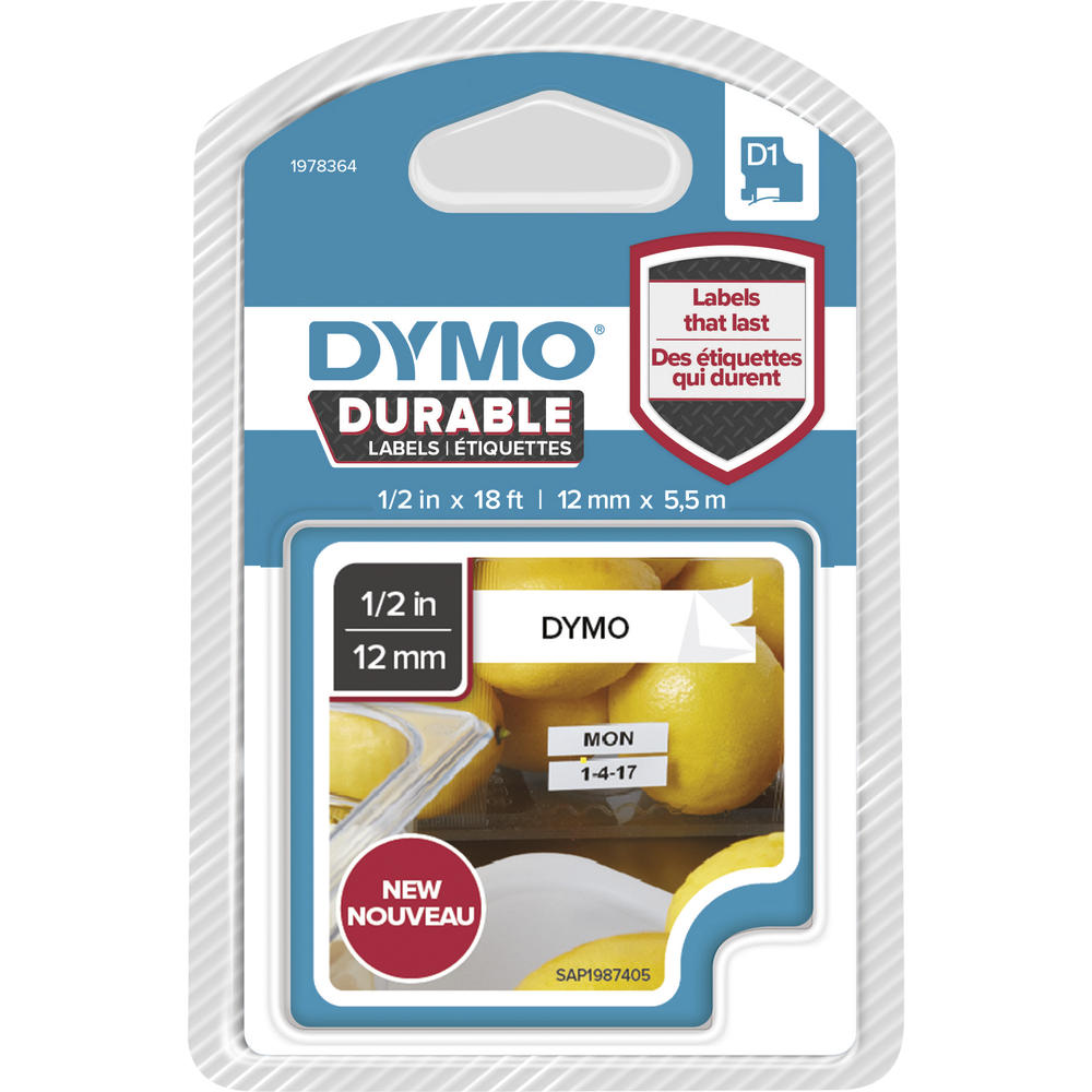 DYMO Schriftbandkassette D1 1978364 12mmx5,5m sw
