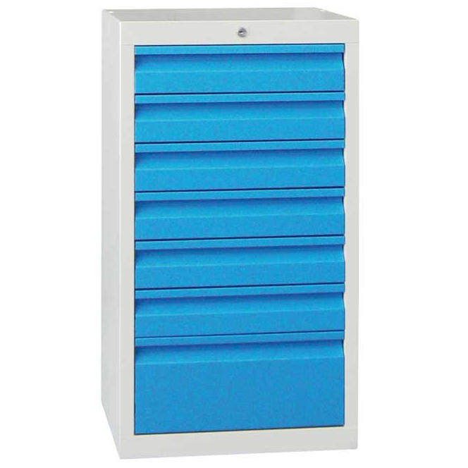 Schubladenschrank SB 100 | Lichtblau RAL 5012 | 500 | 7 Schübe
