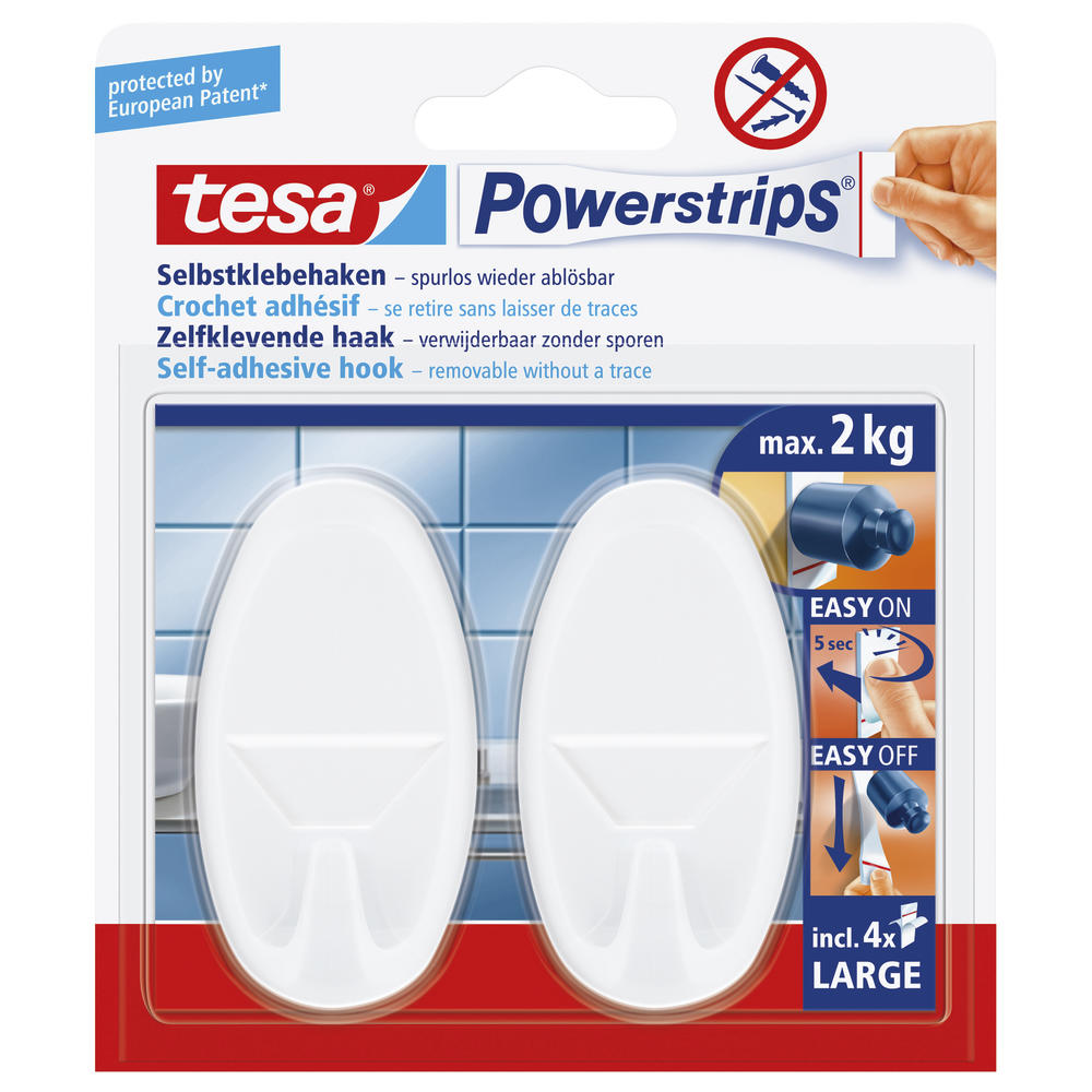 tesa Klebehaken Powerstrips 58013-00049 oval ws 2
