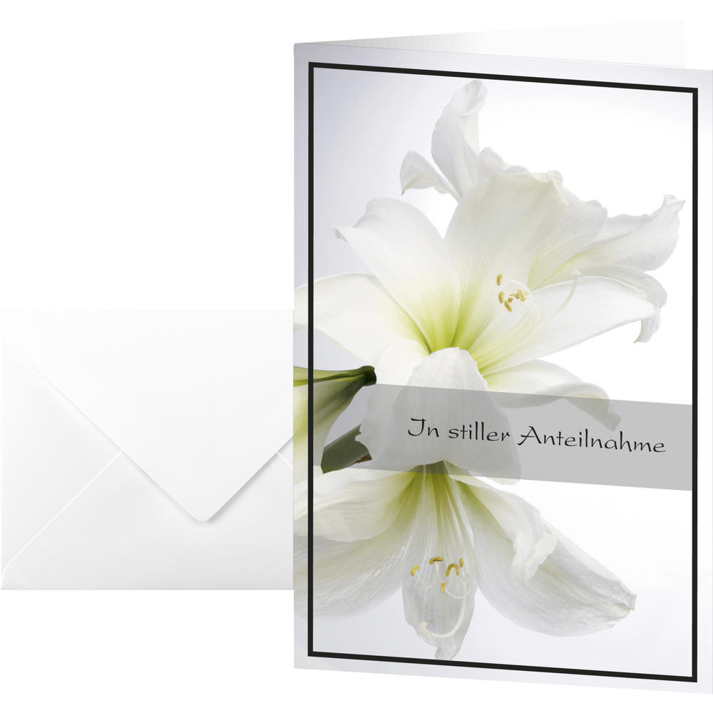 SIGEL Trauerkarte Amaryllis DS006 11,5x17cm 10