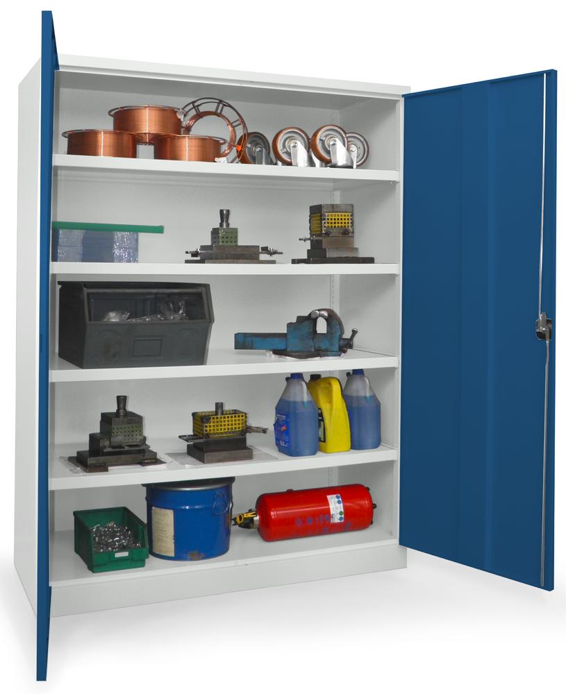 Schwerlastschrank ohne Mitteltrennwand | Enzianblau RAL 5010 | 1470 | ohne Schubladen