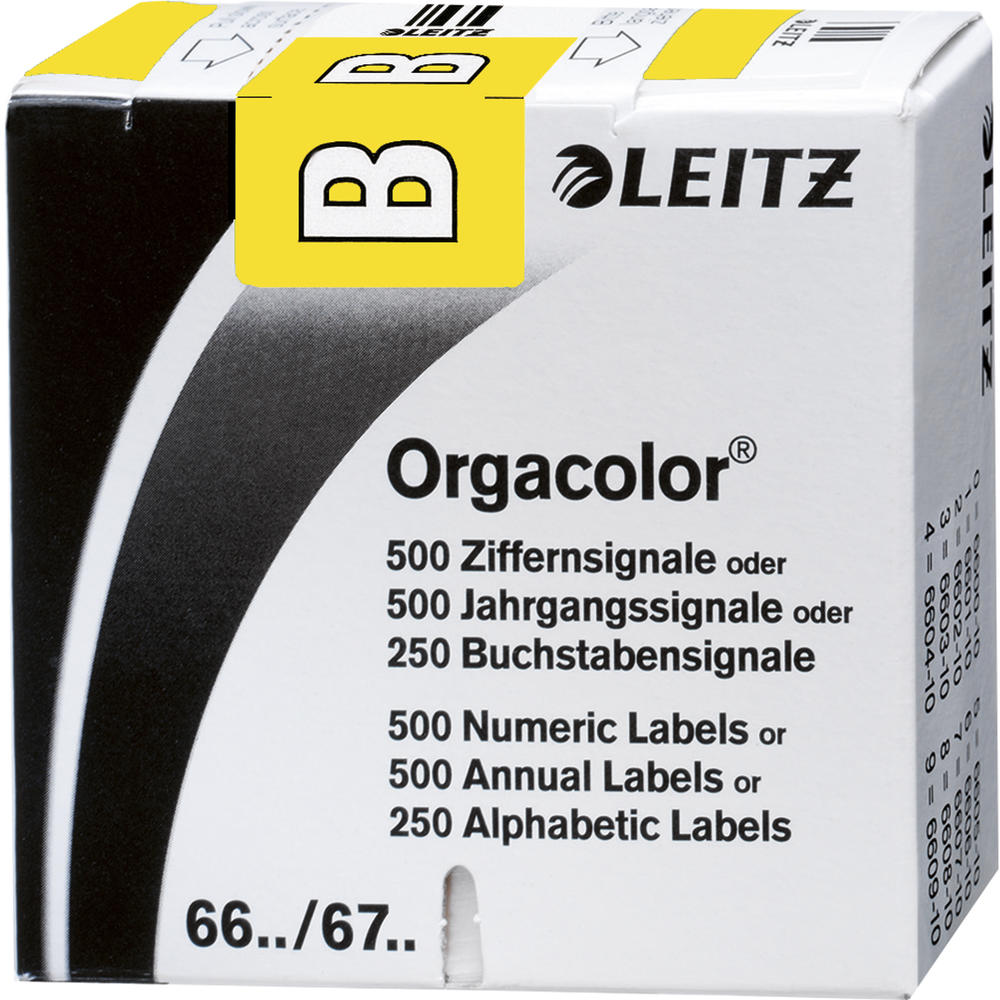 Leitz Buchstabensignal Orgacolor 66111000 B gelb