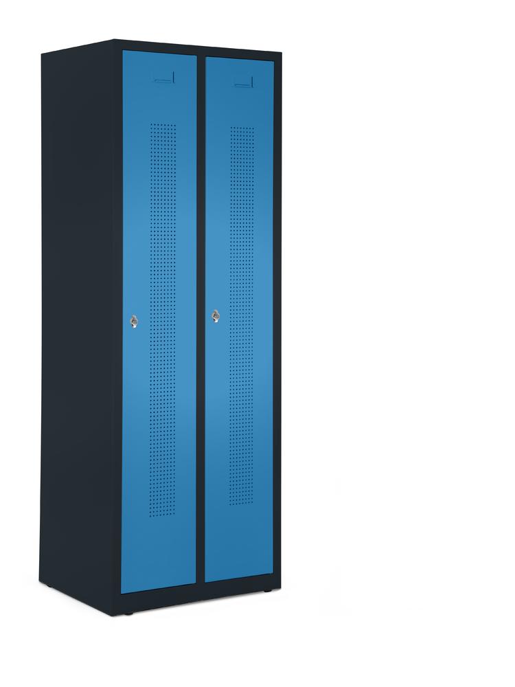 Garderobenspinde SYSTEM SP1 bodenstehend | Lichtblau RAL 5012 | Bodenstehend | 300 | Drehriegelverschluss