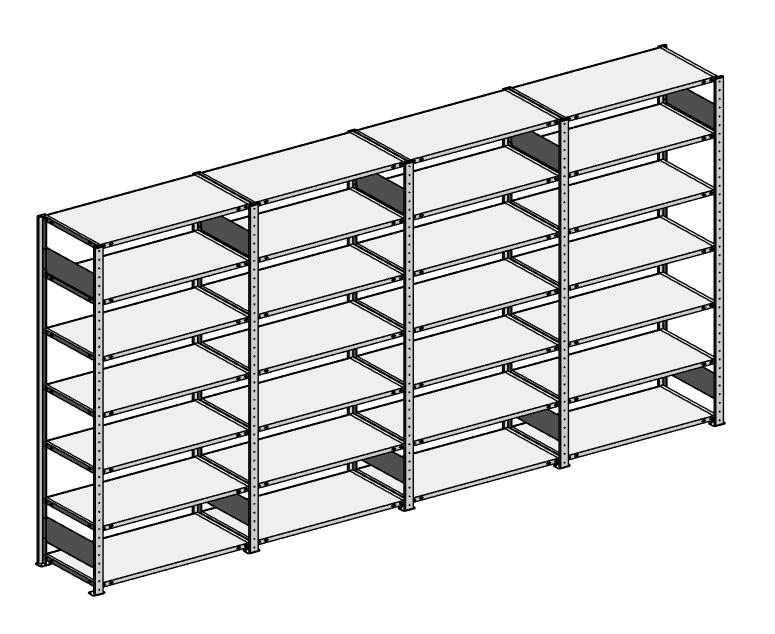 Steckregal ST 3000 - Komplettangebot | Viererregal, Breite 4078 mm | 85 | 500