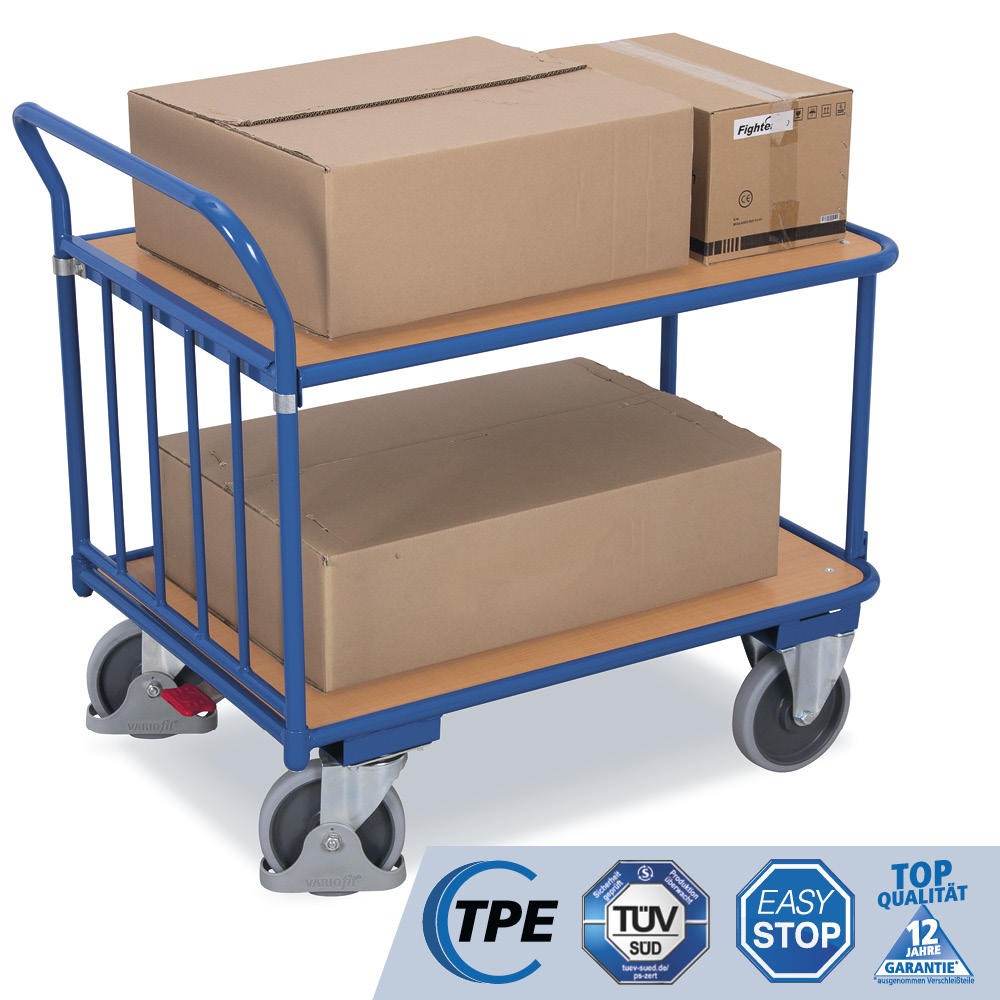 Tischwagen erhöhter Ergo-Schiebegriff, 400 kg Tragkraft
