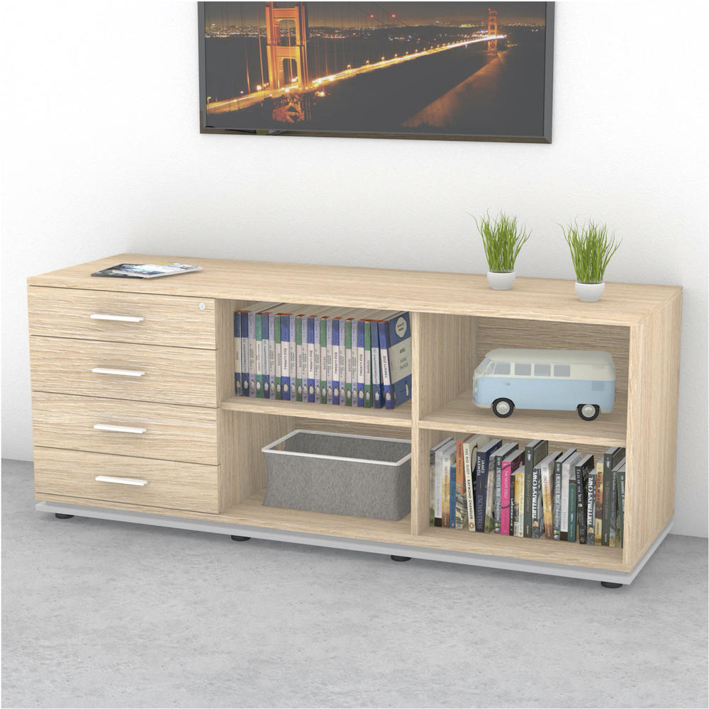 Sideboard KOMBI MODUL | Eiche hell | Schubkästen-Regal-Regal