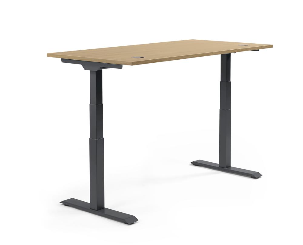 Höhenverstellbarer Schreibtisch FLEX MODUL | Eiche hell | 1800 | Schwarz