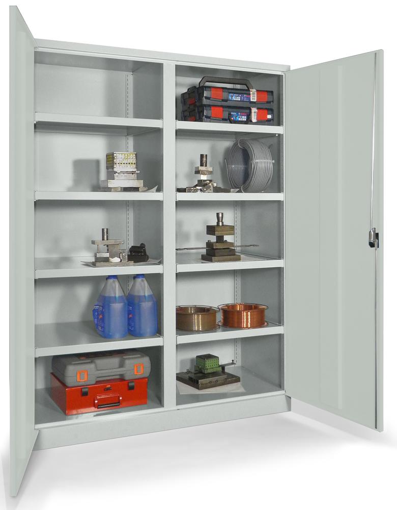 Schwerlastschrank mit Mitteltrennwand | Lichtgrau RAL 7035 | 1470 | ohne Schubladen