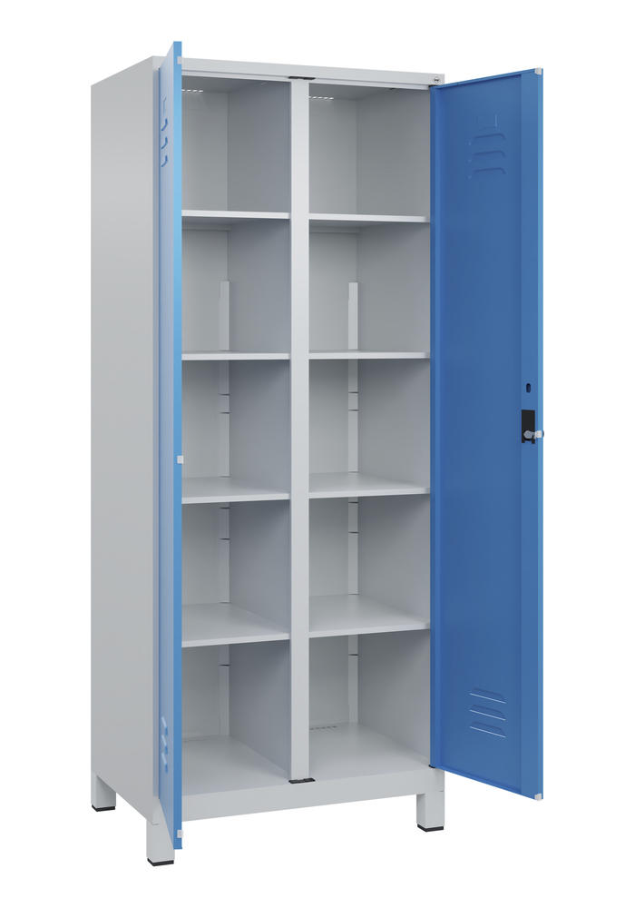 Material- und Lagerschrank, mit Füßen | Lichtblau RAL 5012 | mit Füßen | Lichtgrau RAL 7035 | 400