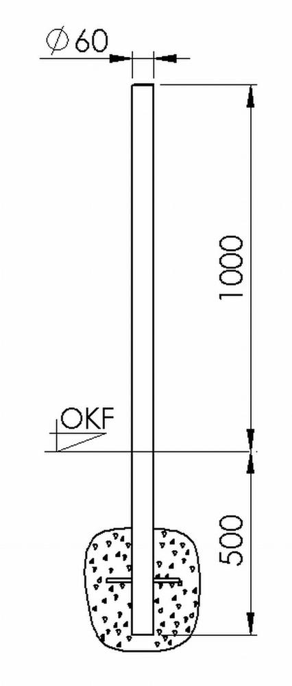 Befestigungspfosten oben glatt geschlossen | Anthrazit-Eisenglimmer DB 703 | oben glatt geschlossen