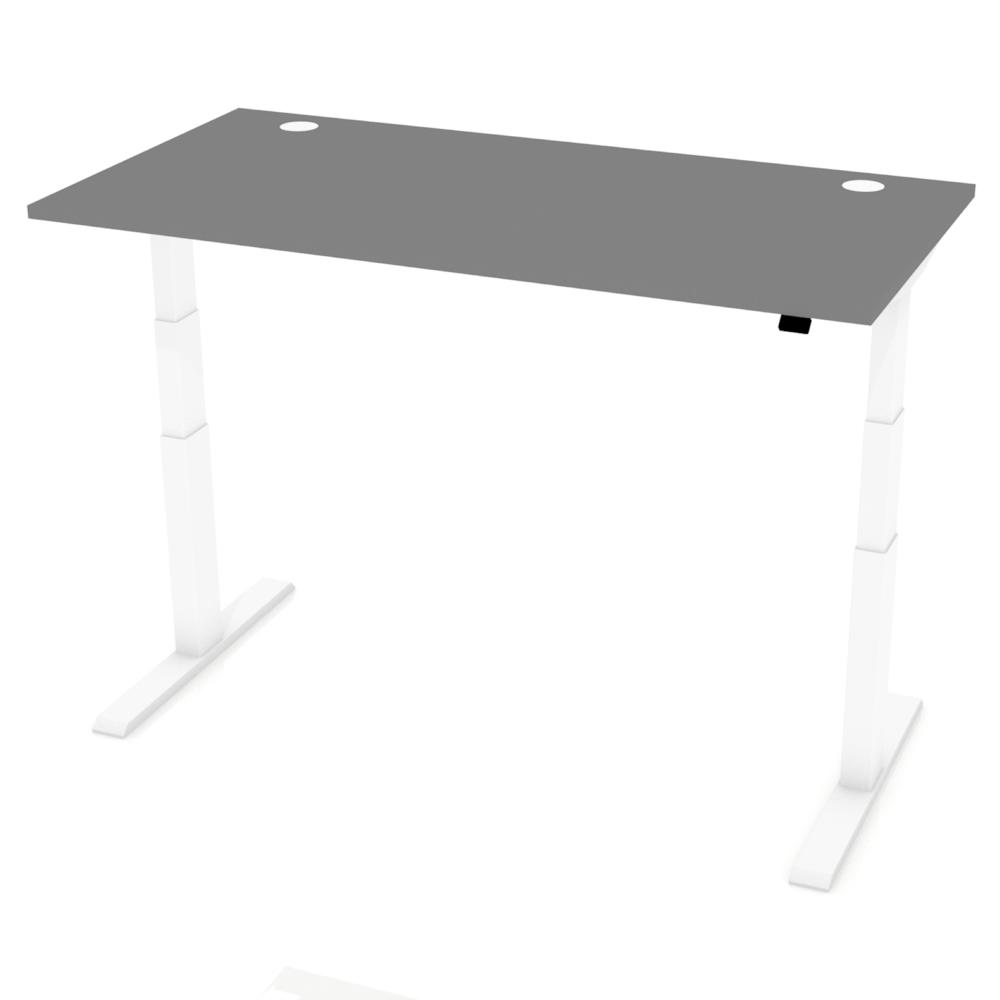 Höhenverstellbarer Schreibtisch Comfort EVO | Anthrazit | 1600 | Weiß